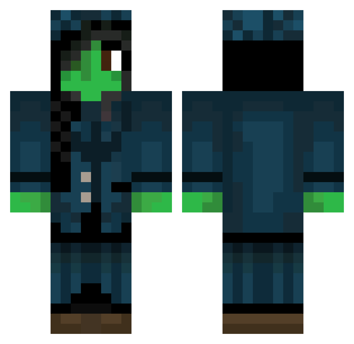 SuperSeen28 Minecraft skin, front and back view