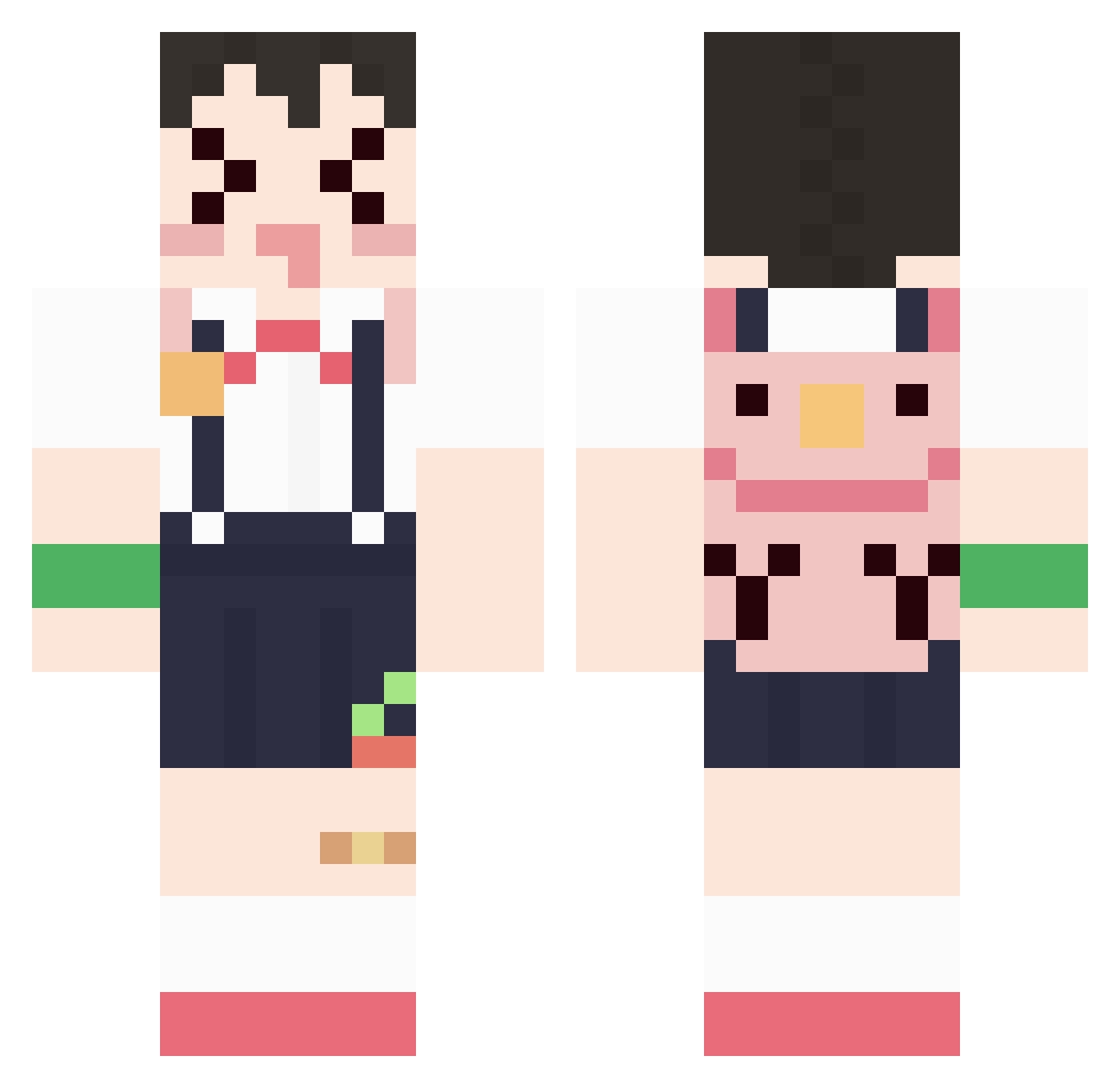 DJLENINSBLUNT Minecraft skin, front and back view