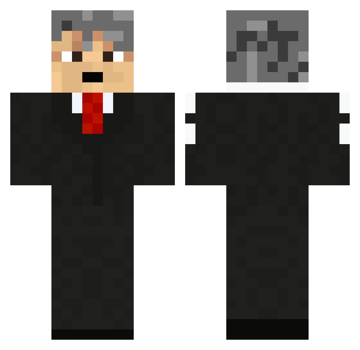 Stevefatcat99 Minecraft skin, front and back view