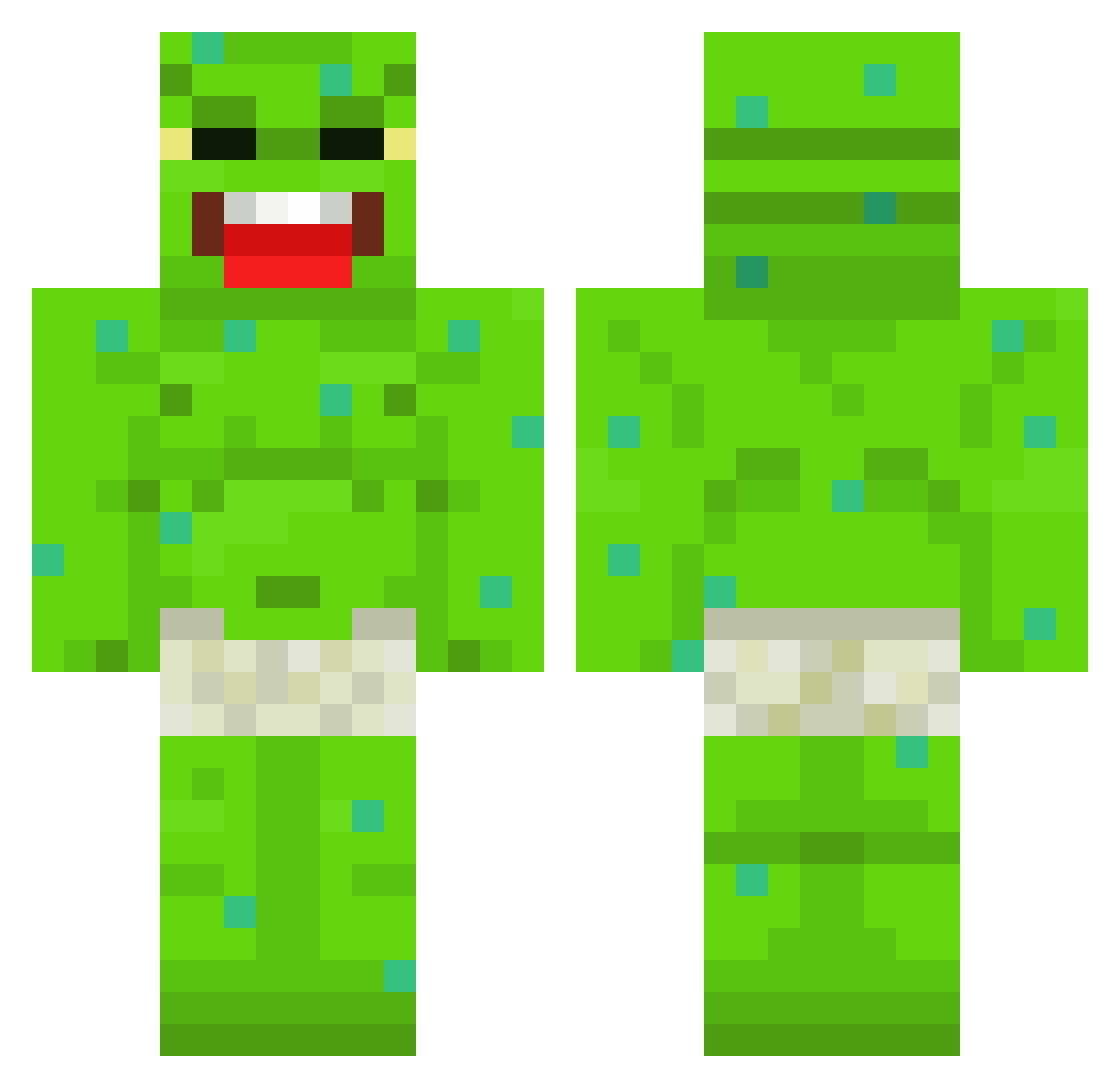 McSpanky420 Minecraft skin, front and back view