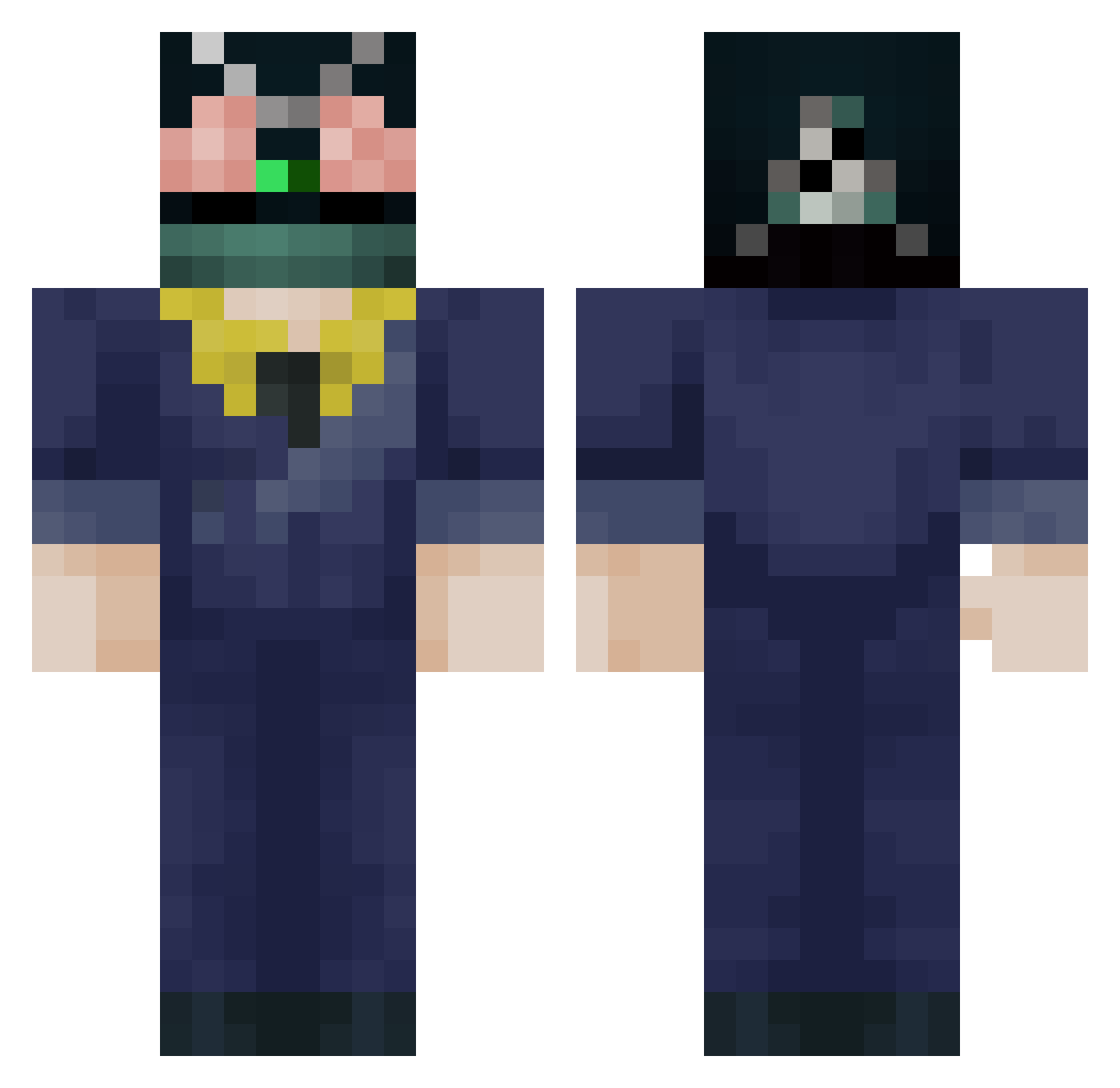 BlackSimbabwe Minecraft skin, front and back view