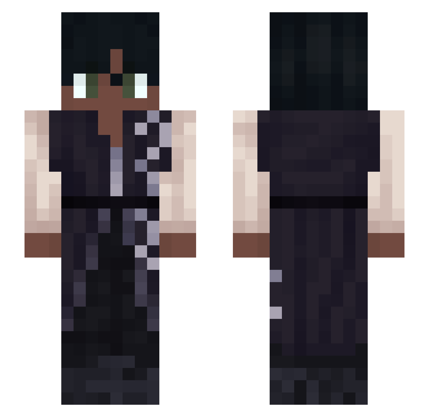 _Yun0 Minecraft skin, front and back view