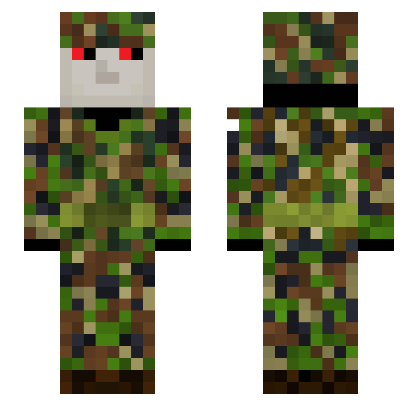 Linebacker Minecraft skin, front and back view