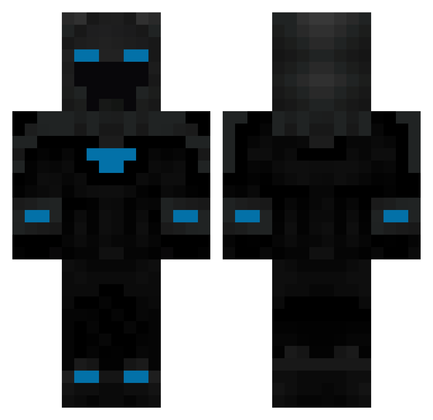 Paawsey Minecraft skin, front and back view