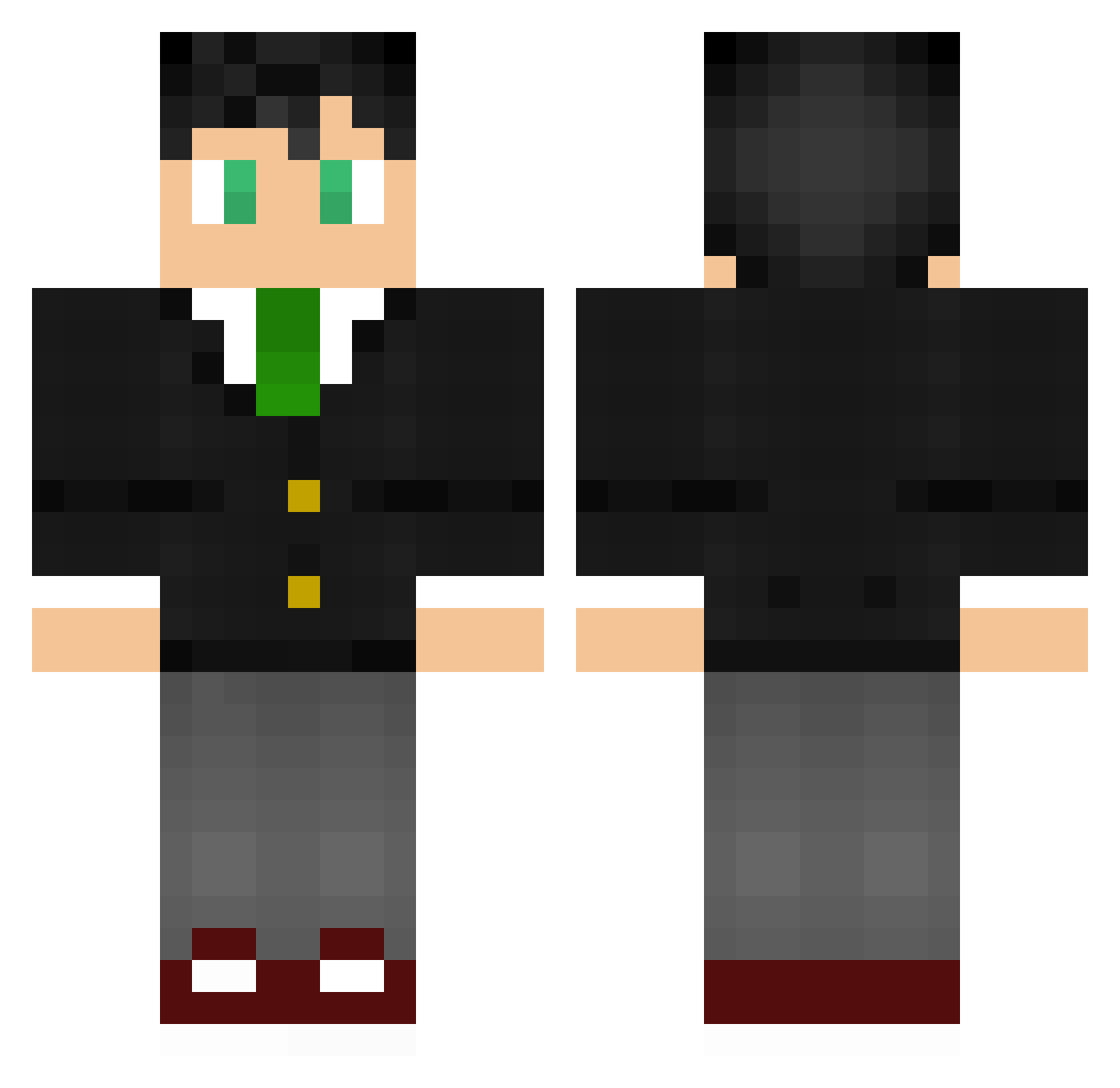 NuclearFox_ Minecraft skin, front and back view