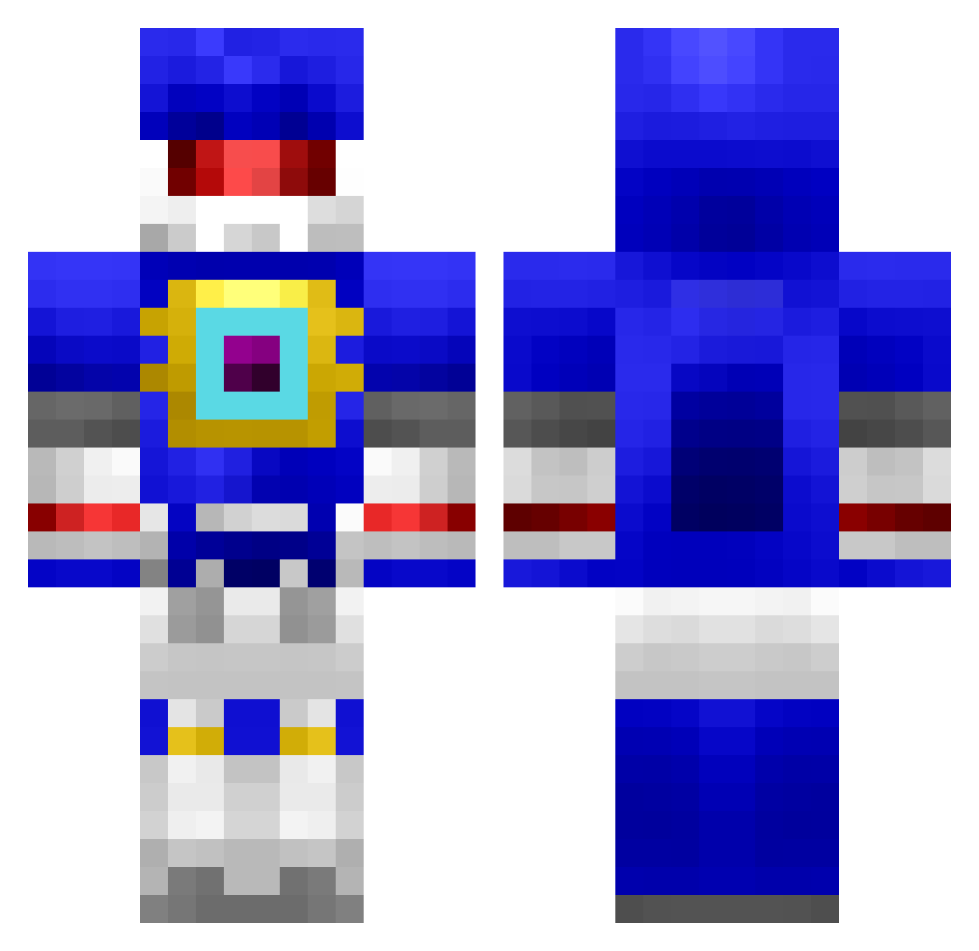 stuntist Minecraft skin, front and back view