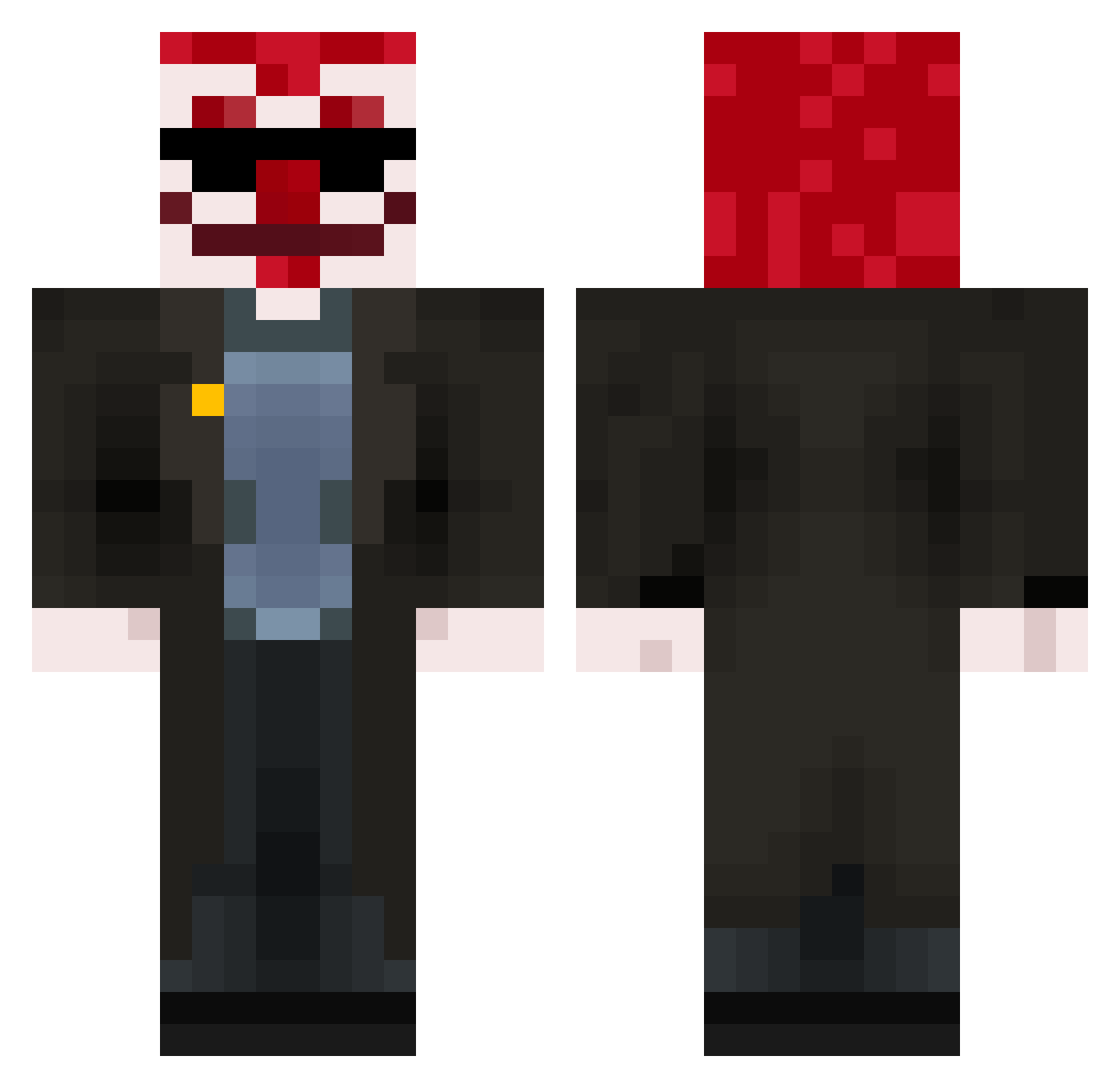 Awek1nd Minecraft skin, front and back view