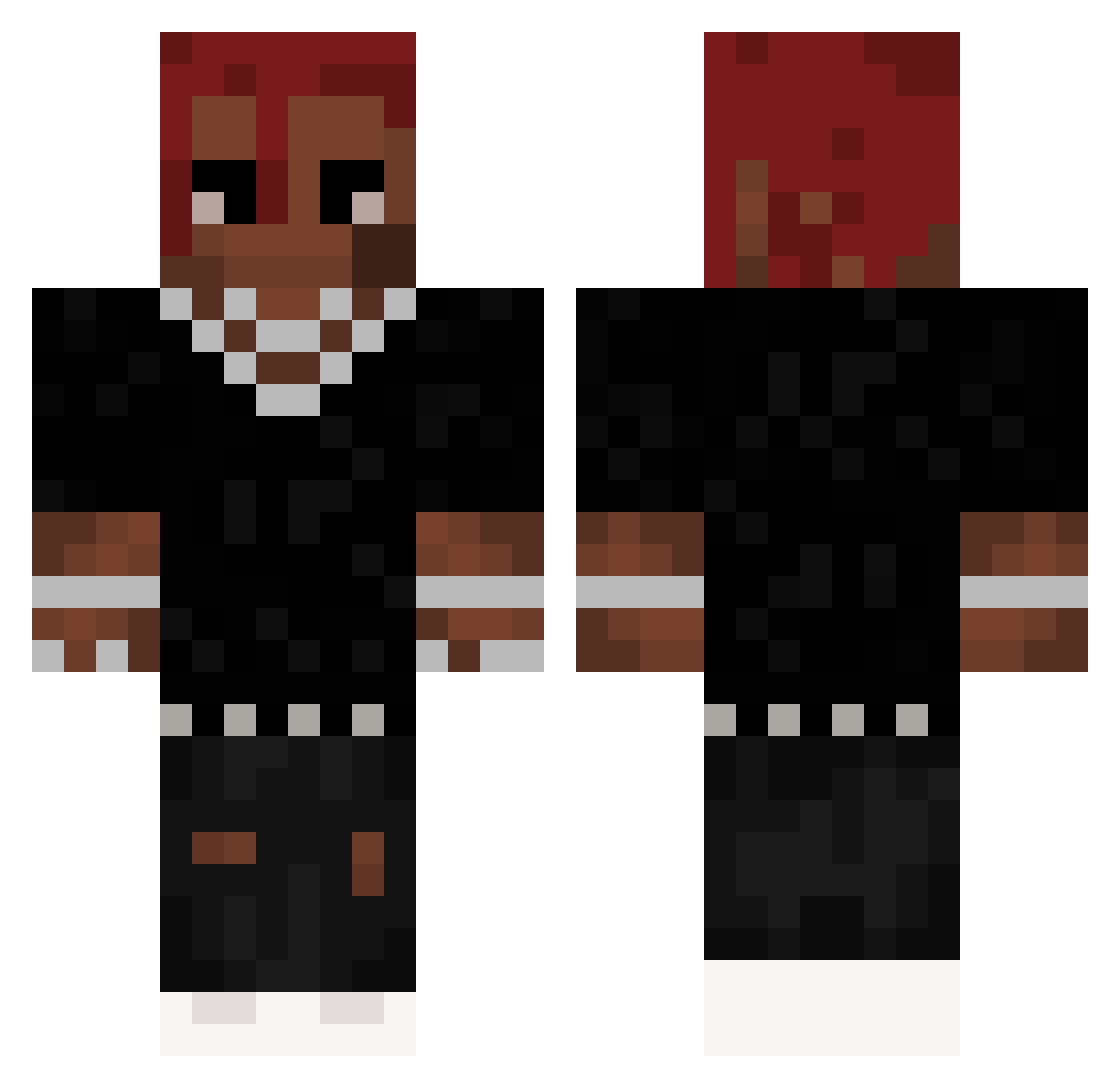 snoorken Minecraft skin, front and back view