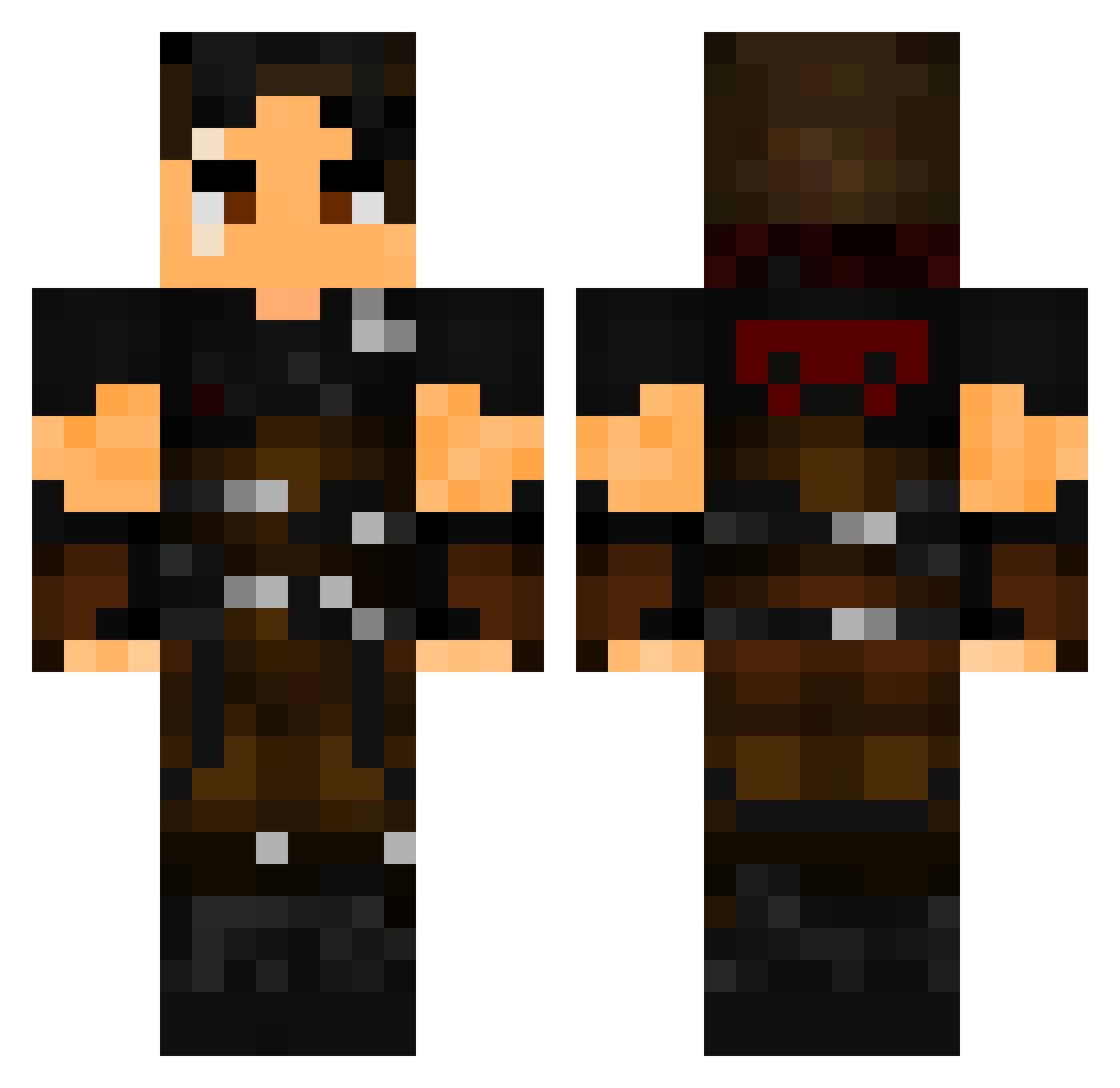 Blkat Minecraft skin, front and back view