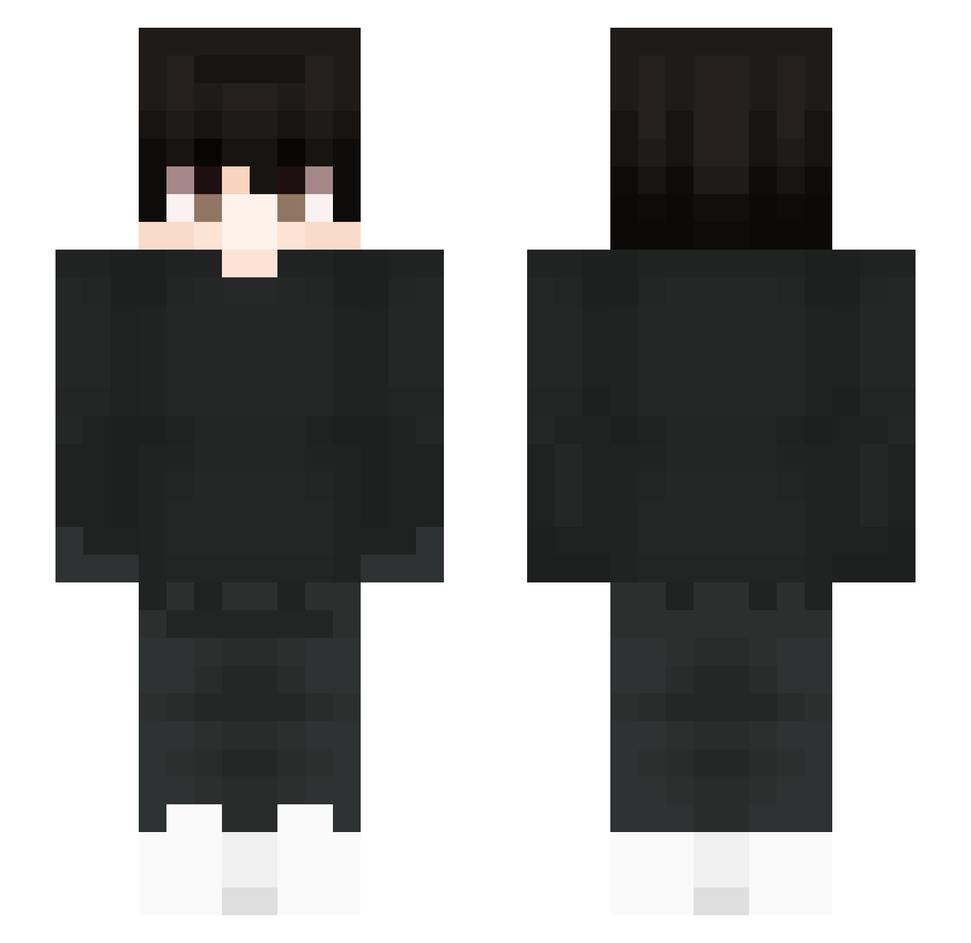 UmIggles Minecraft skin, front and back view