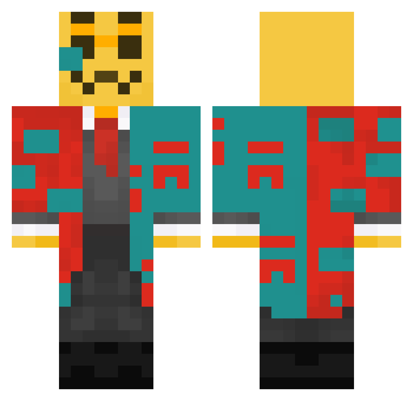 wittneralan Minecraft skin, front and back view