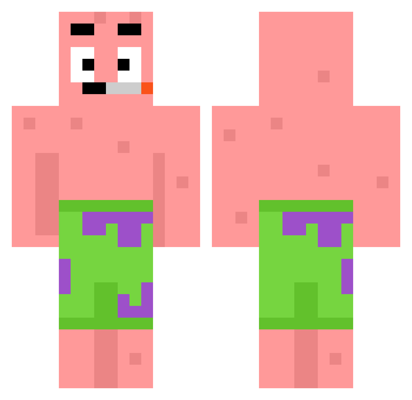 txmm101 Minecraft skin, front and back view