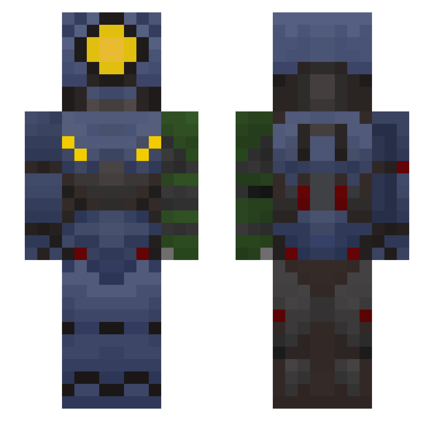 doombot682 Minecraft skin, front and back view