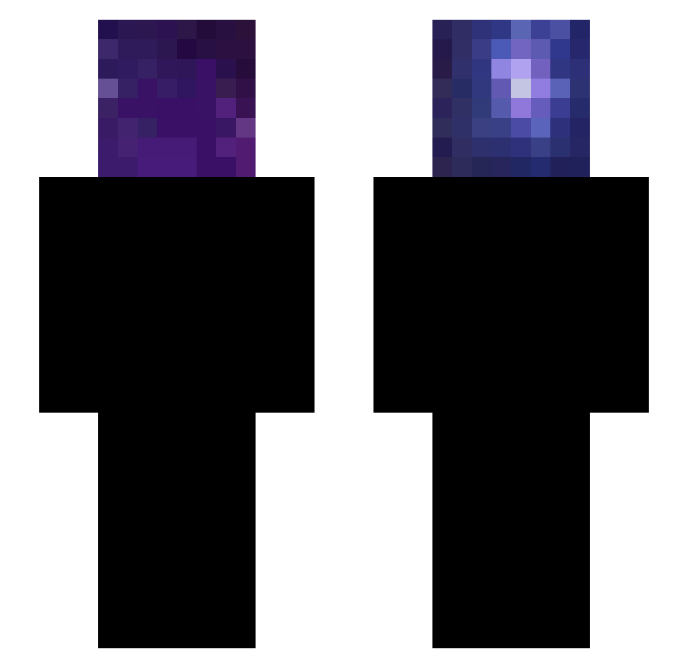 Wennir Minecraft skin, front and back view