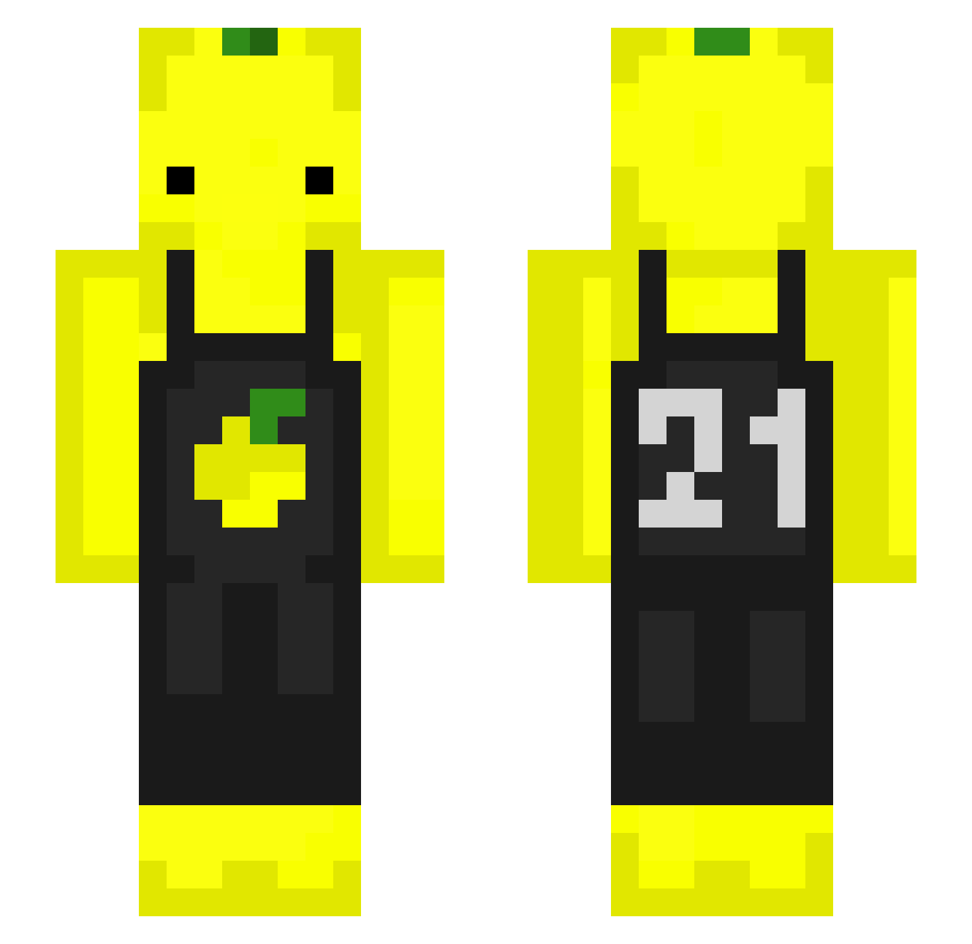Pikaxas389 Minecraft skin, front and back view