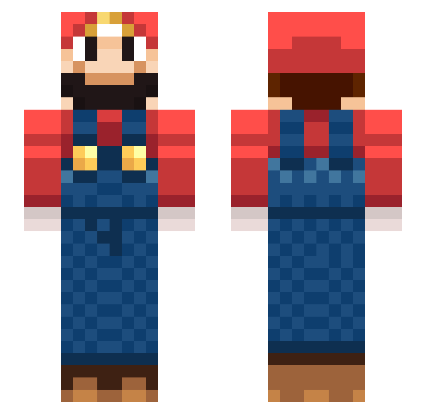poenda Minecraft skin, front and back view