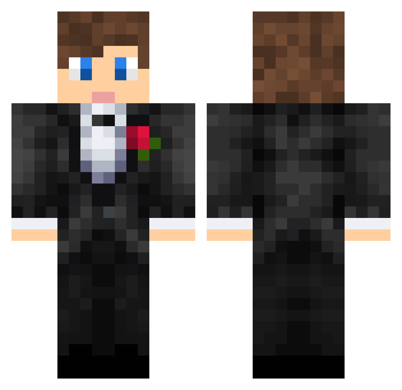 bubbiercool Minecraft skin, front and back view
