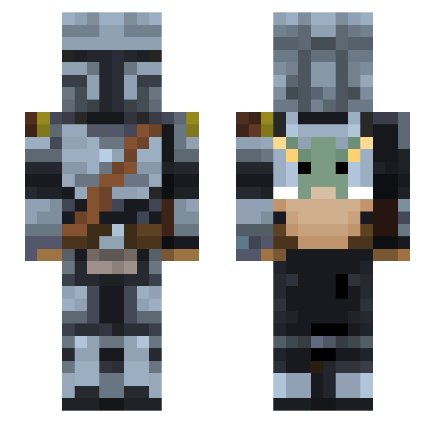 Smurry Minecraft skin, front and back view