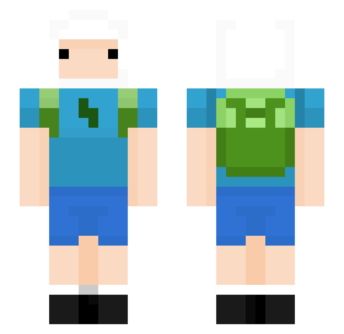aeveva Minecraft skin, front and back view