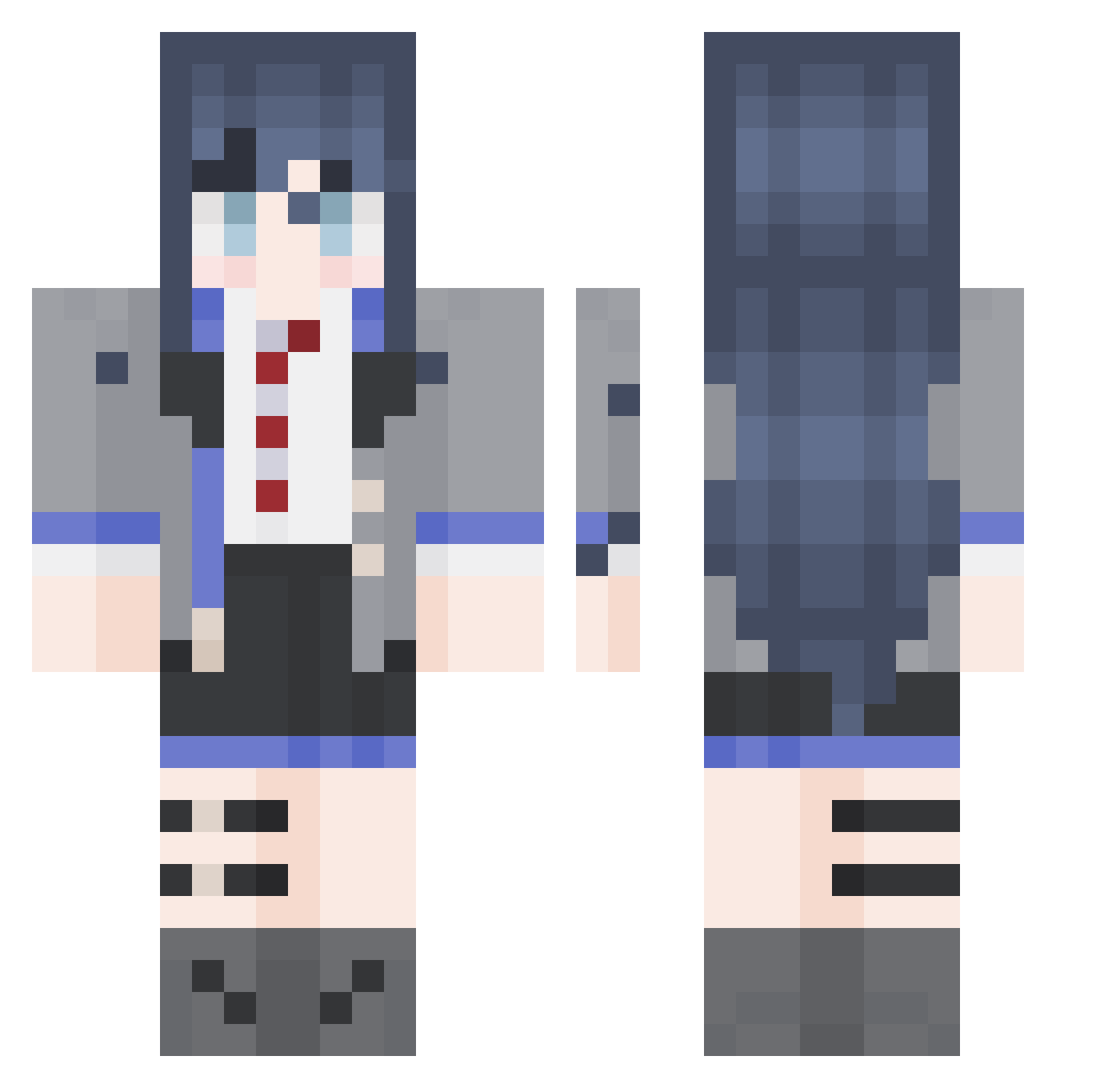 ms1129 Minecraft skin, front and back view