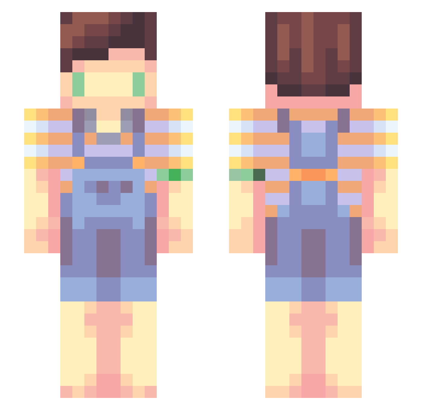 83ny Minecraft skin, front and back view