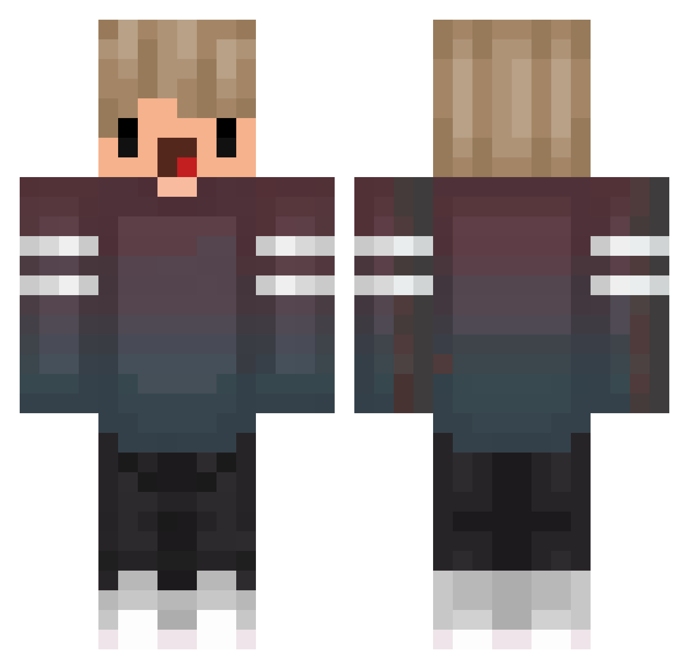 Phantom22x Minecraft skin, front and back view