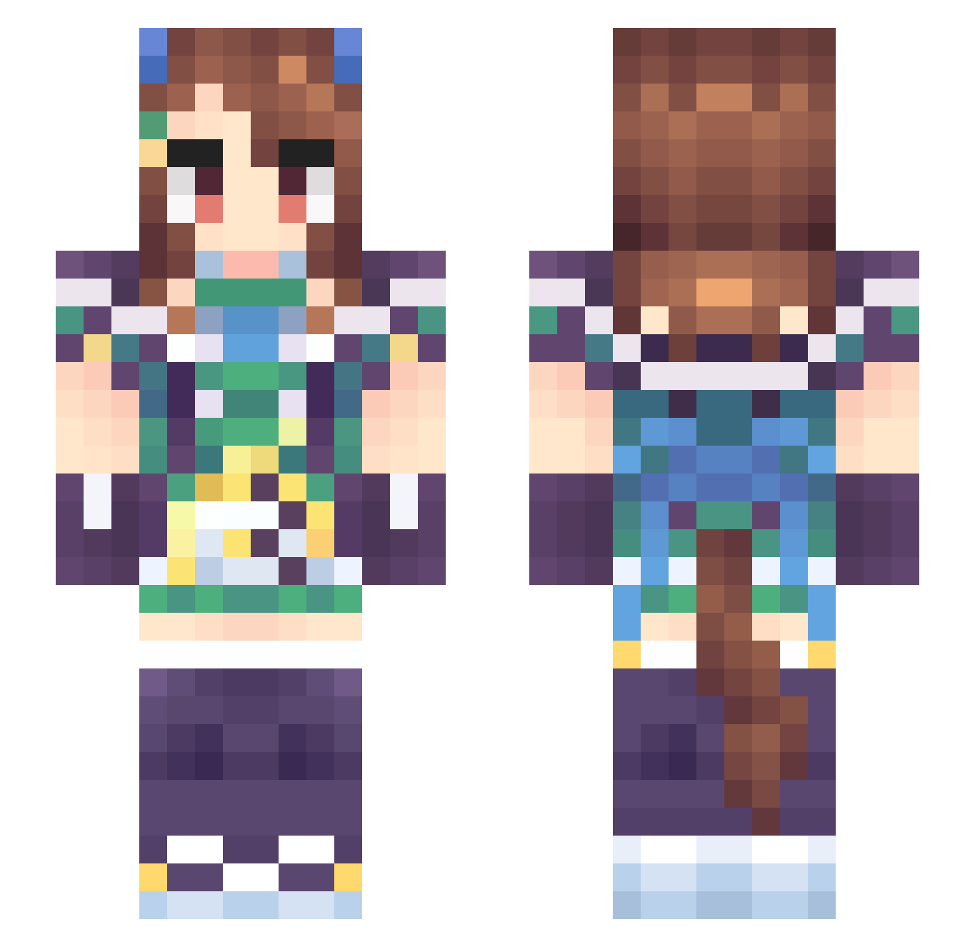Hediaa Minecraft skin, front and back view