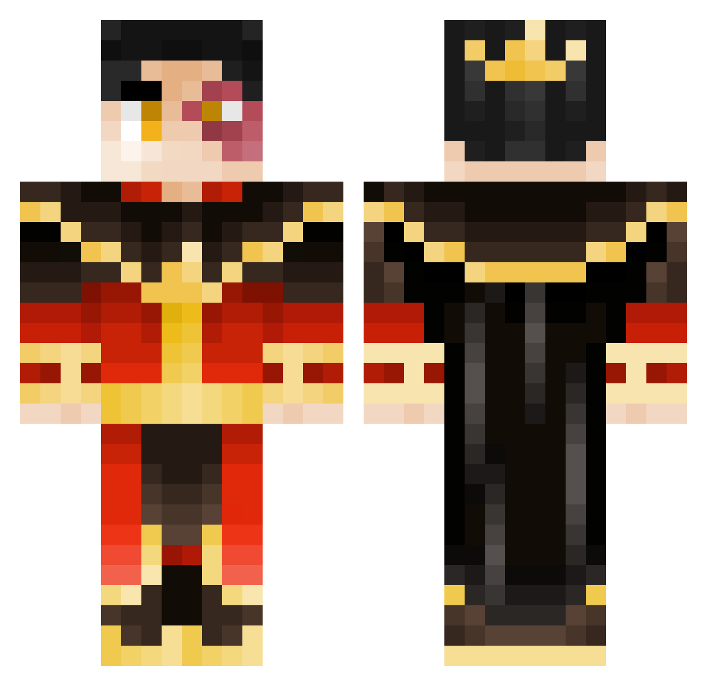 icfat Minecraft skin, front and back view