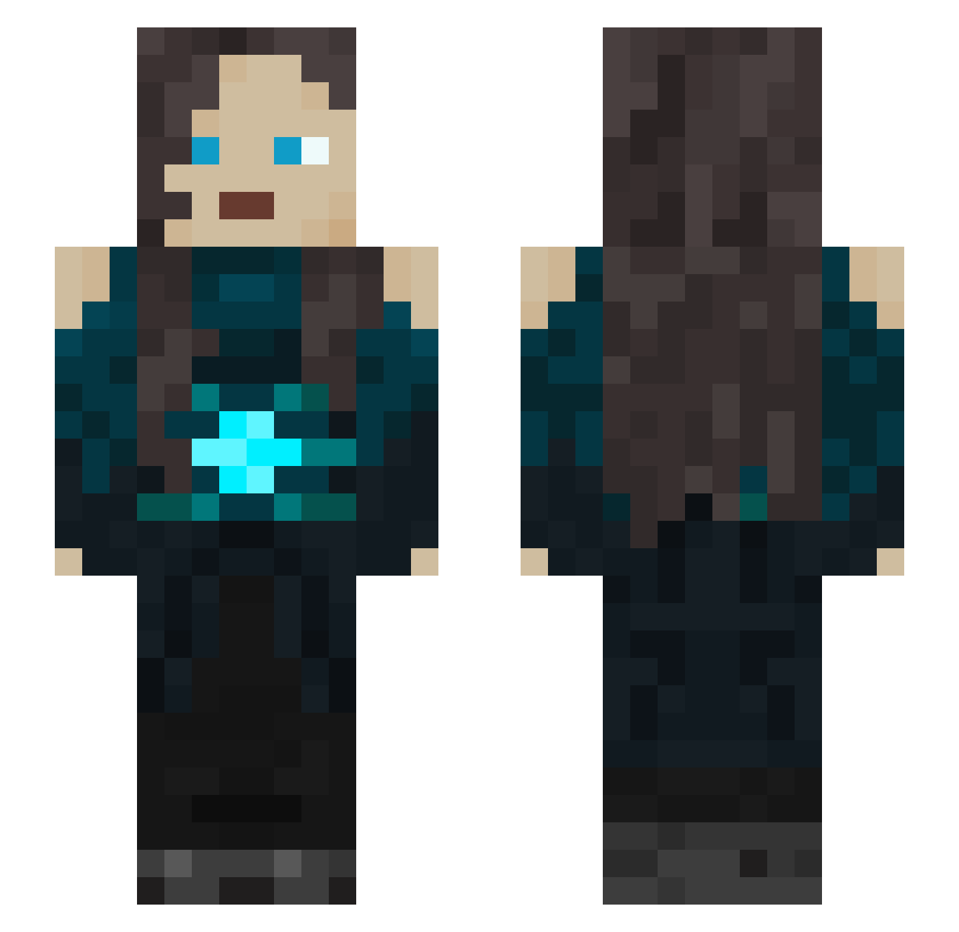 EstrogenGaymer Minecraft skin, front and back view
