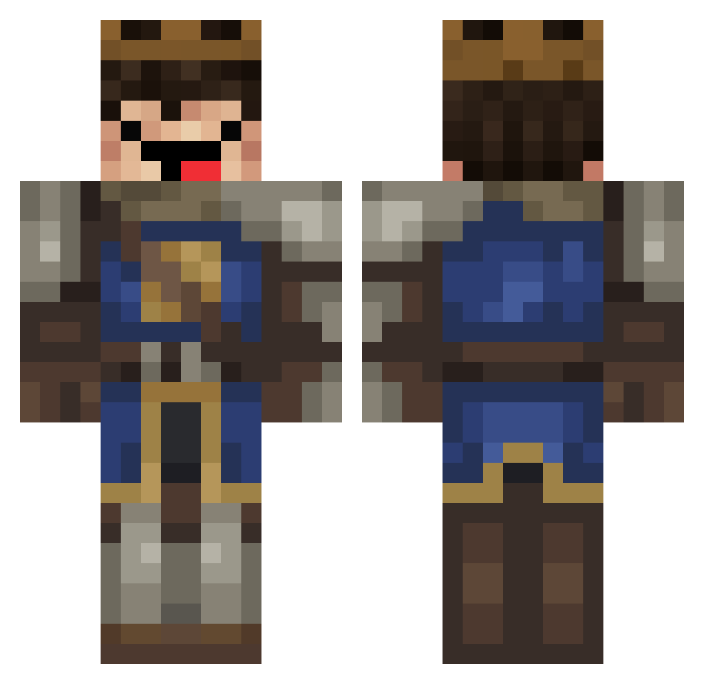 MussoliniDM Minecraft skin, front and back view