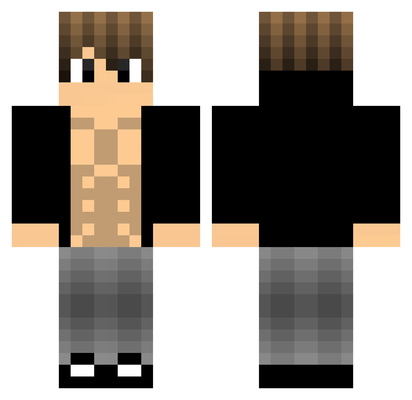 GymBro Minecraft skin, front and back view