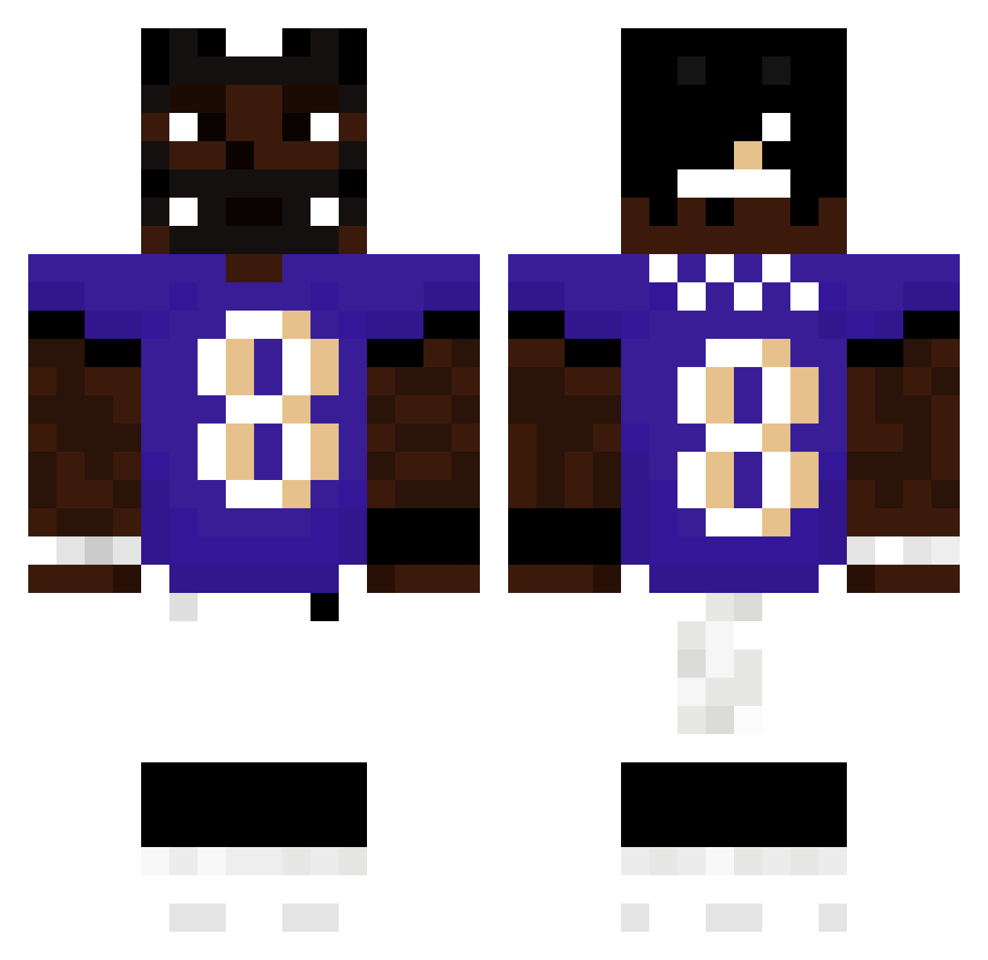 Zyco Minecraft skin, front and back view