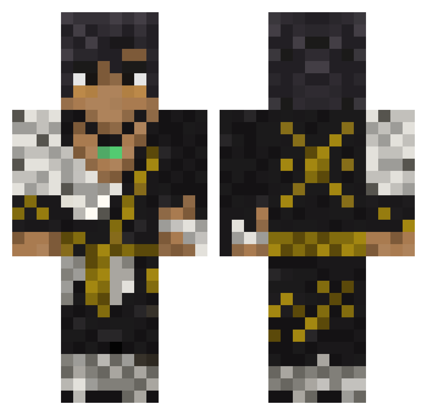 Qlayderine911 Minecraft skin, front and back view