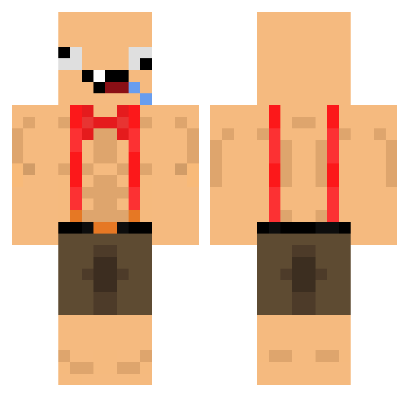 wedding Minecraft skin, front and back view