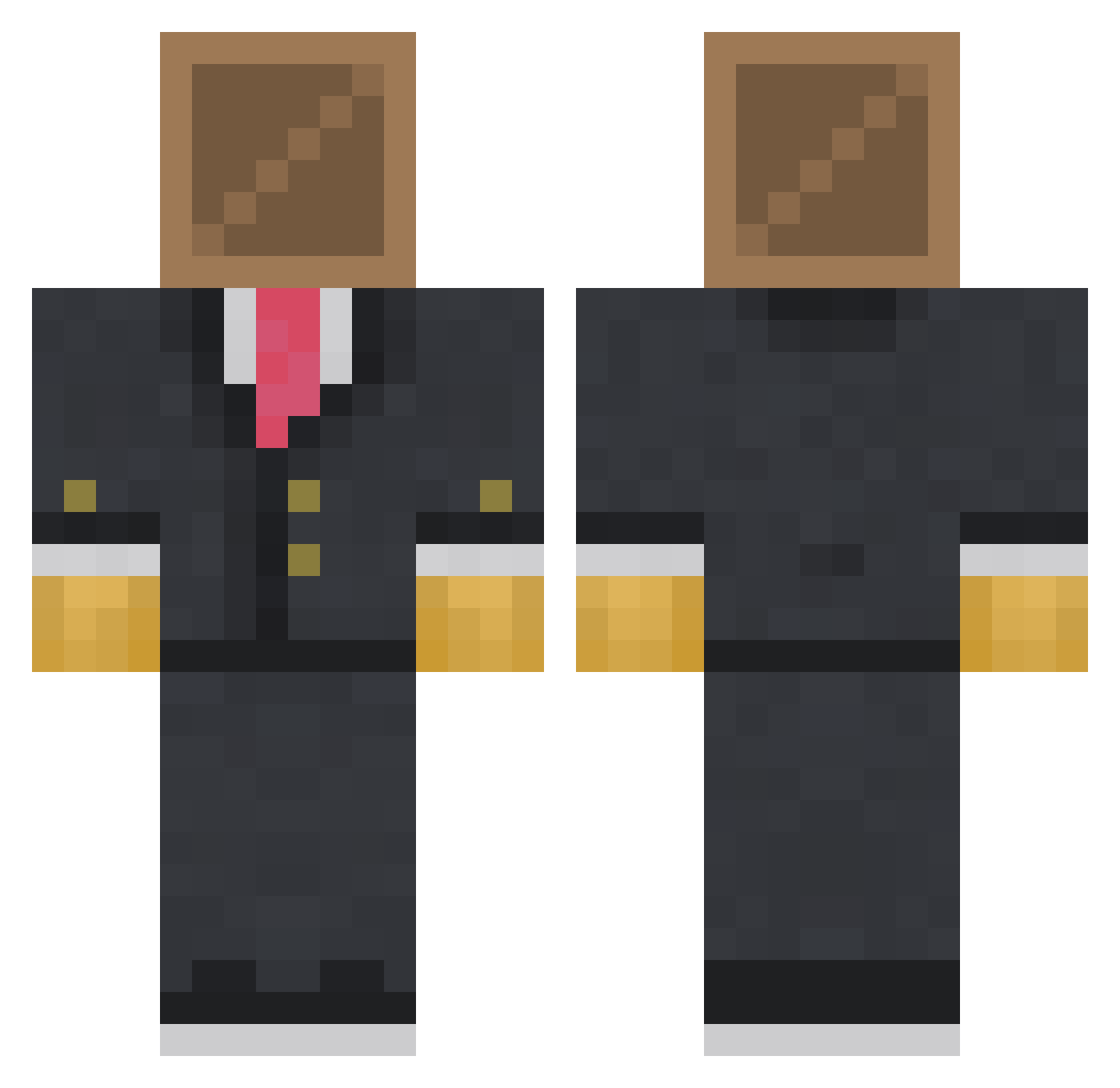 TooDonny Minecraft skin, front and back view