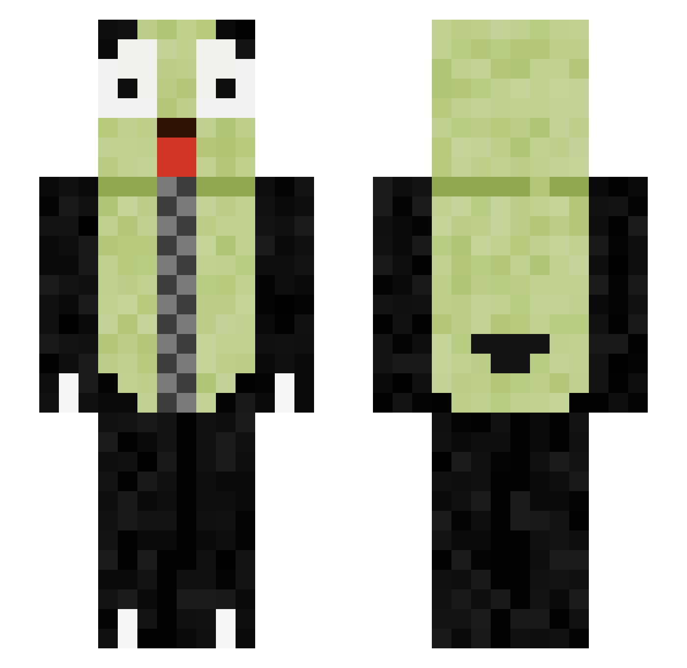 RedxTiger Minecraft skin, front and back view