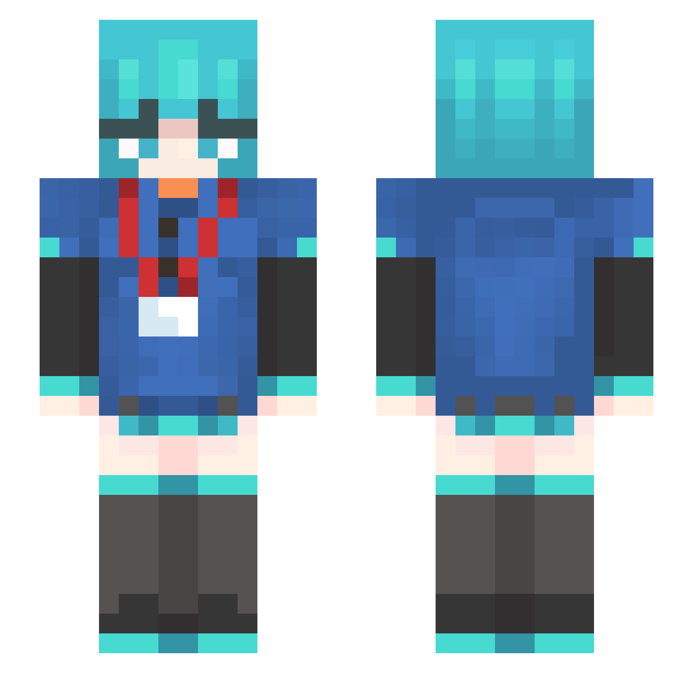ZuxPaul Minecraft skin, front and back view