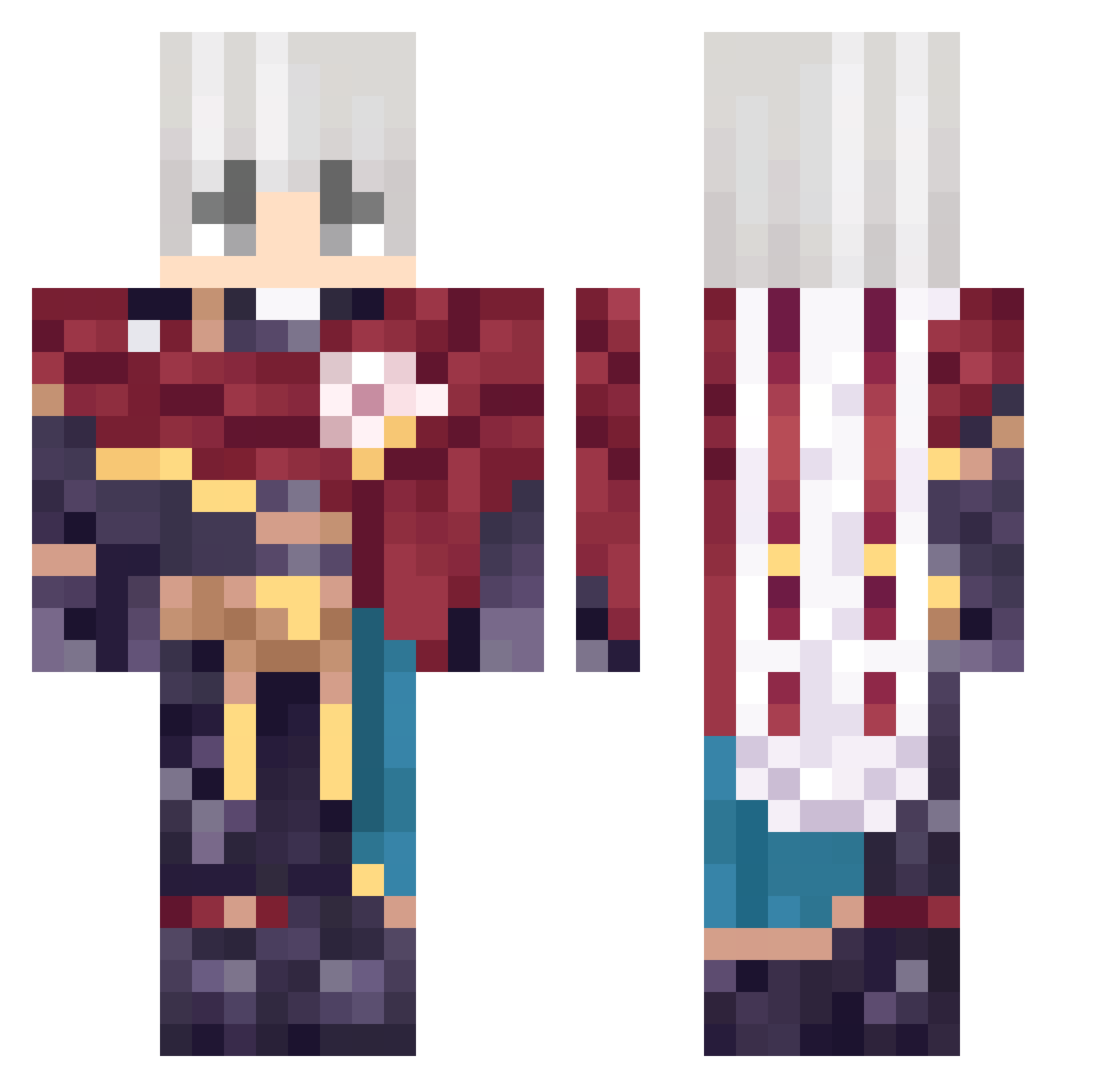 nmSeiri Minecraft skin, front and back view