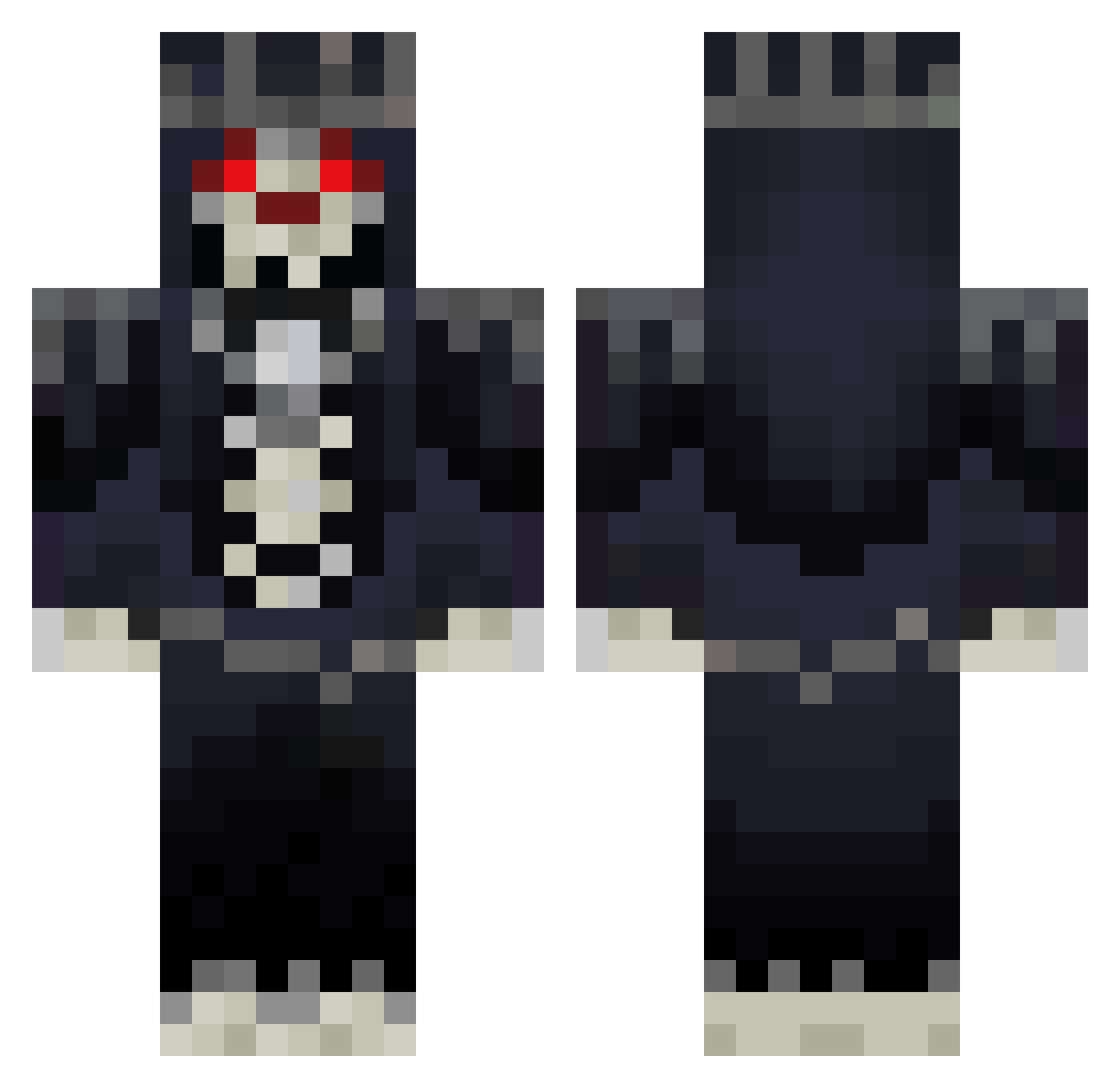 GrimReaperKingE Minecraft skin, front and back view