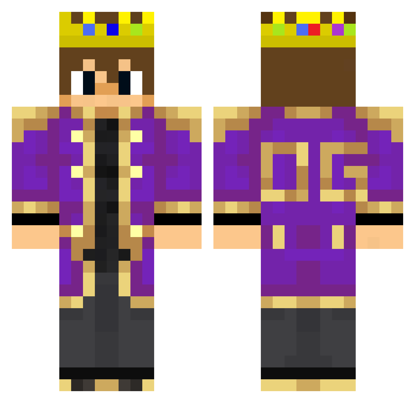 Leo76013 Minecraft skin, front and back view