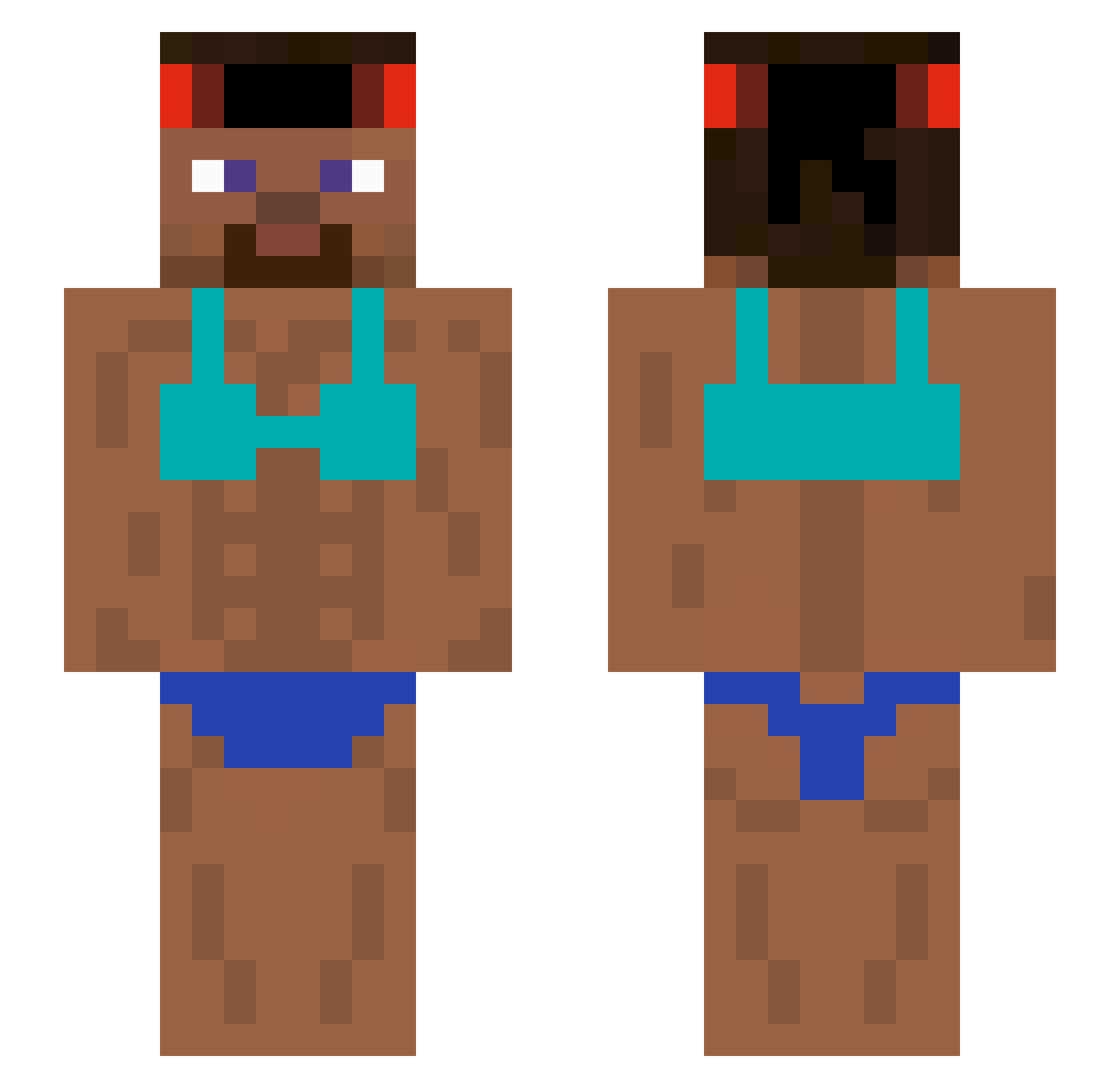 Ez2r Minecraft skin, front and back view