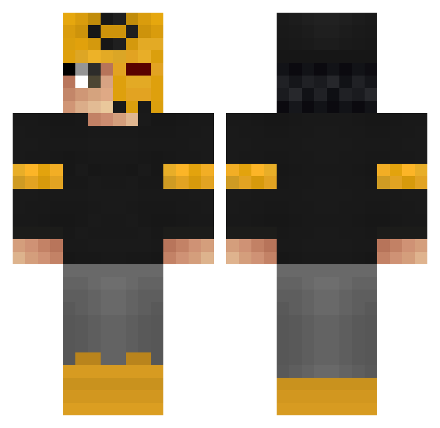 LEGIT0K Minecraft skin, front and back view