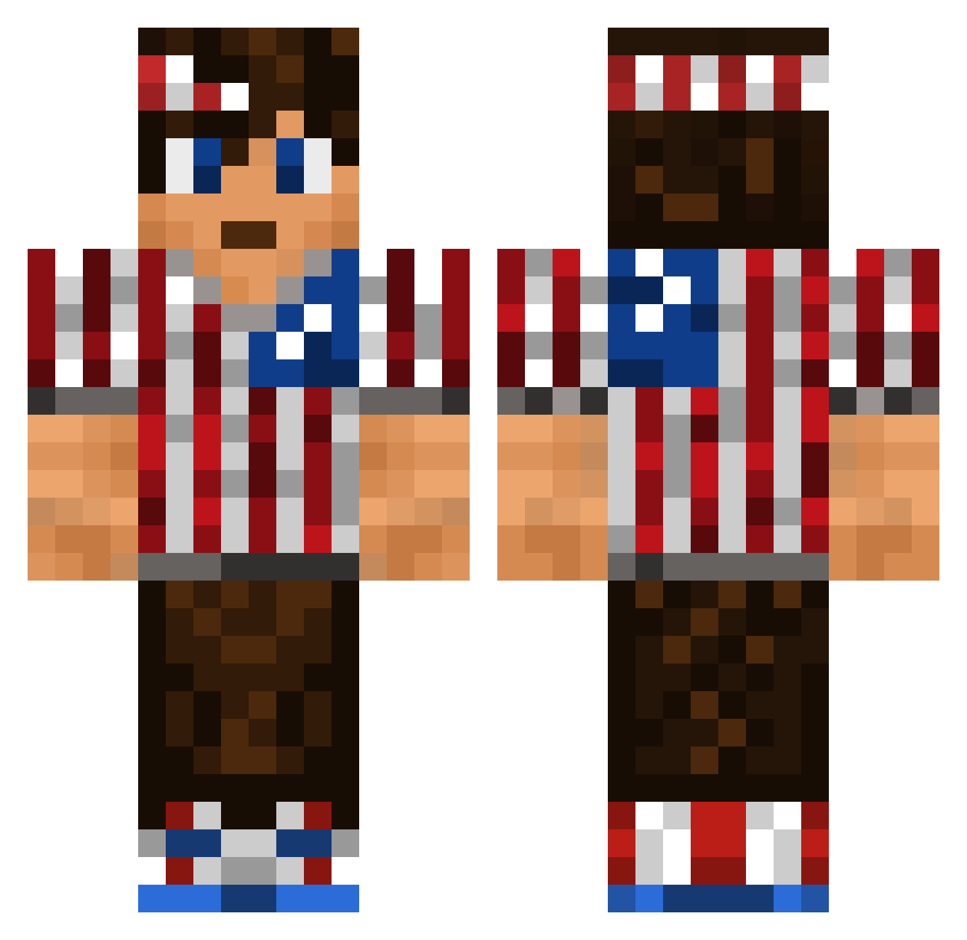 srgbulldog Minecraft skin, front and back view