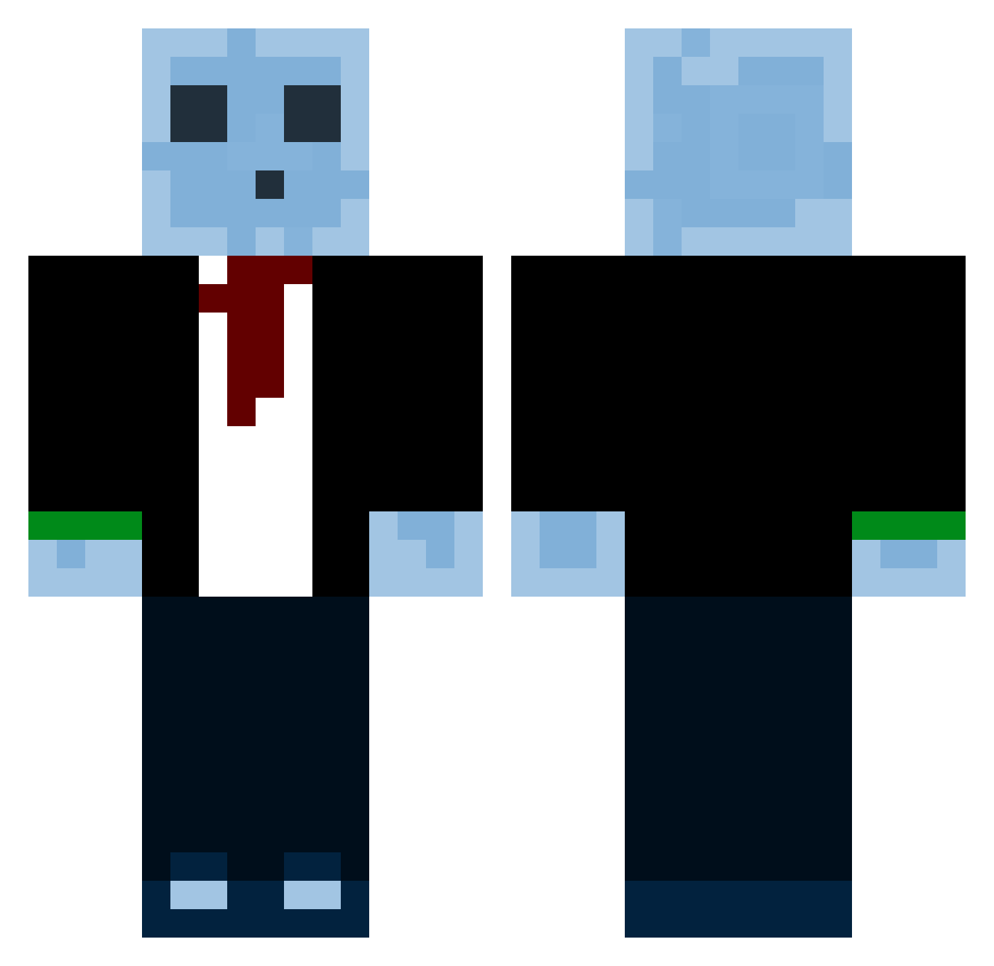 SylvarionYT Minecraft skin, front and back view
