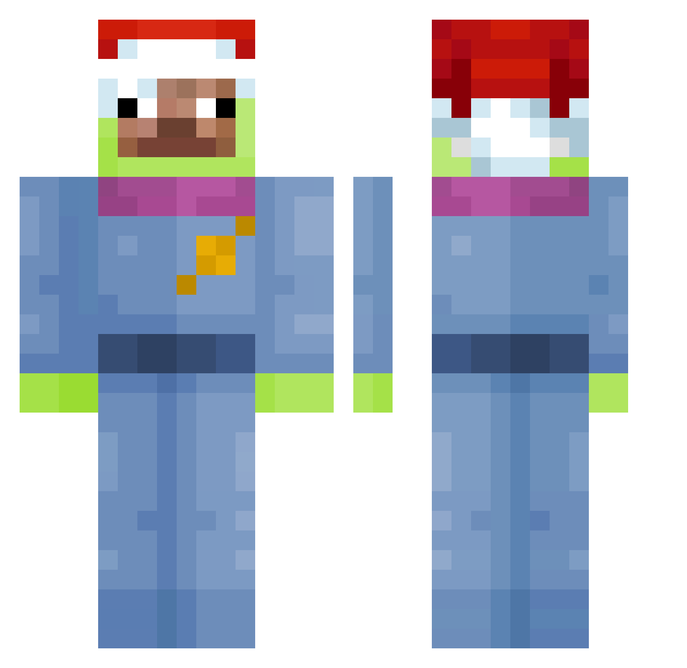 Chun_ja Minecraft skin, front and back view