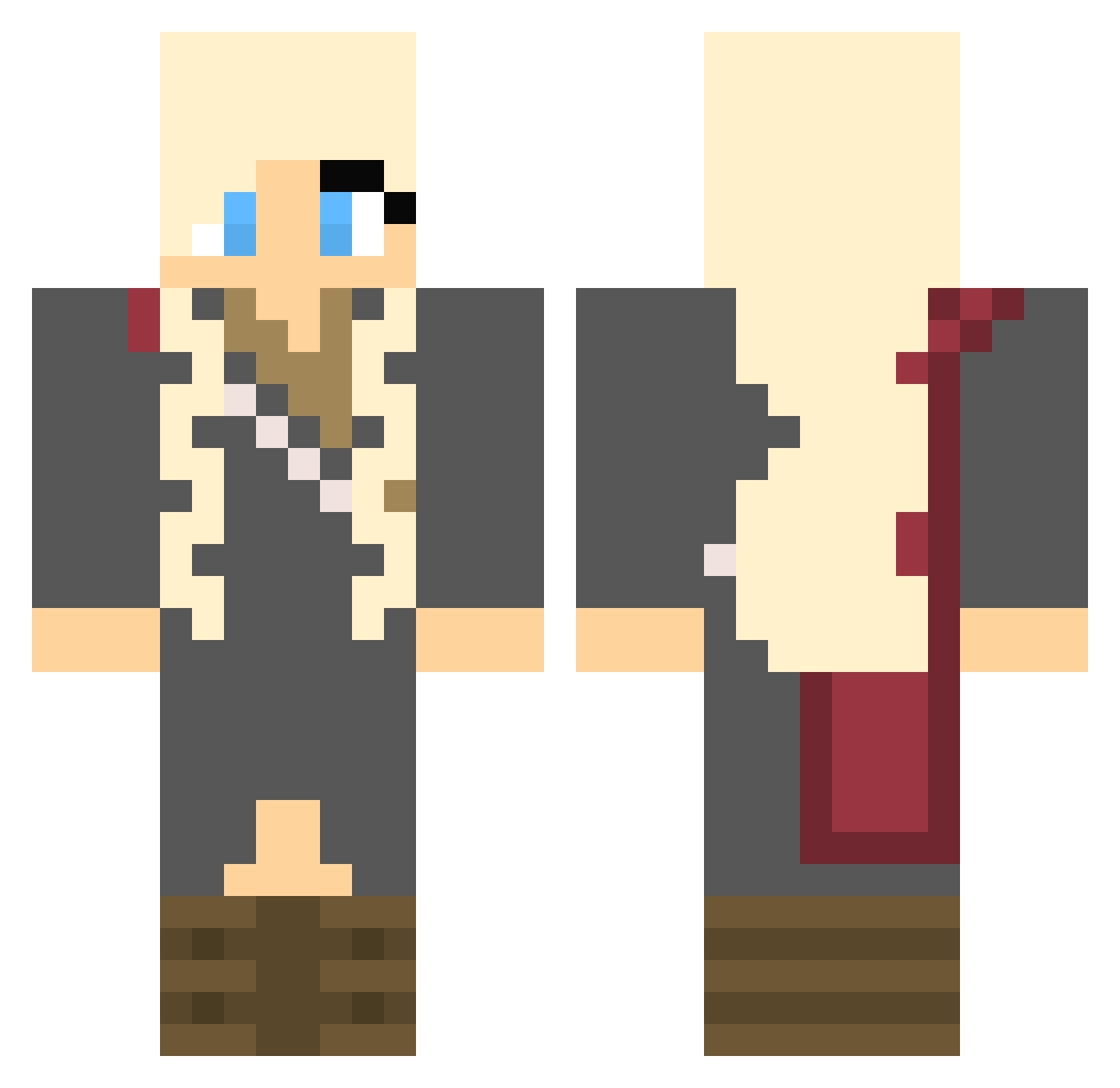 DaenerysSimp Minecraft skin, front and back view
