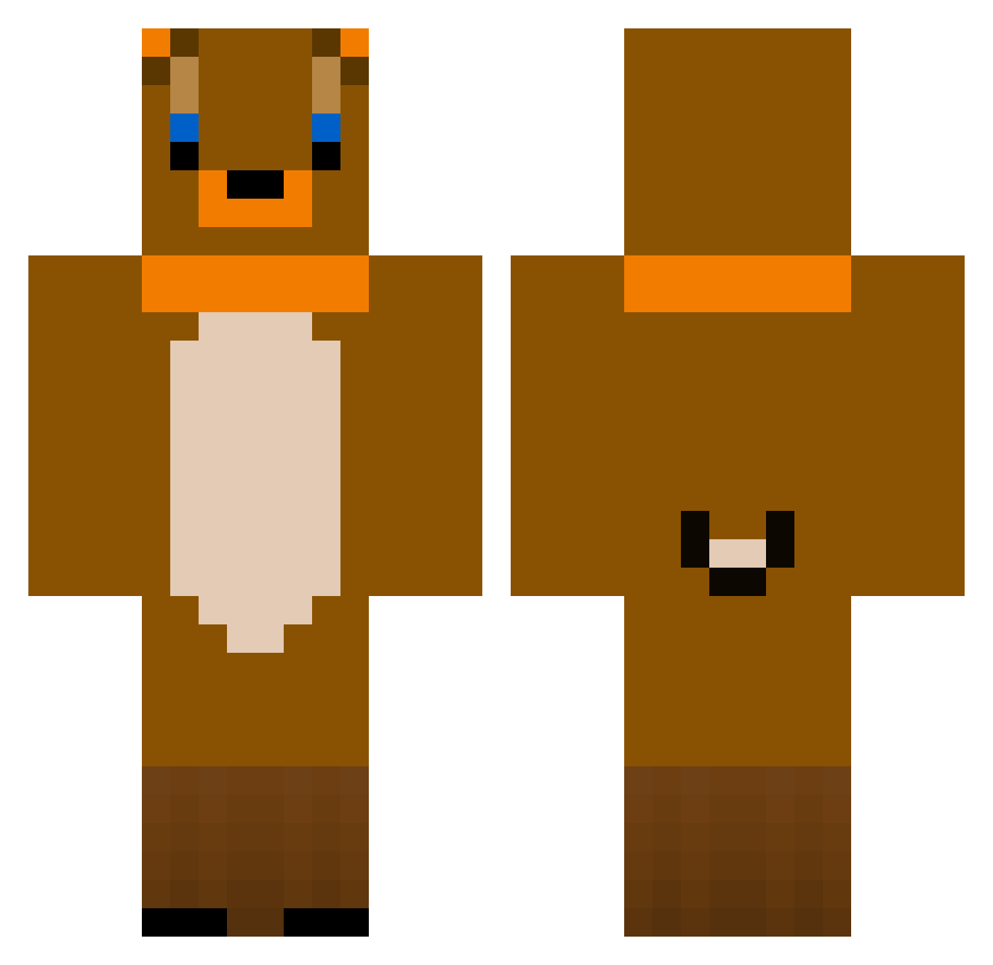 Grough Minecraft skin, front and back view