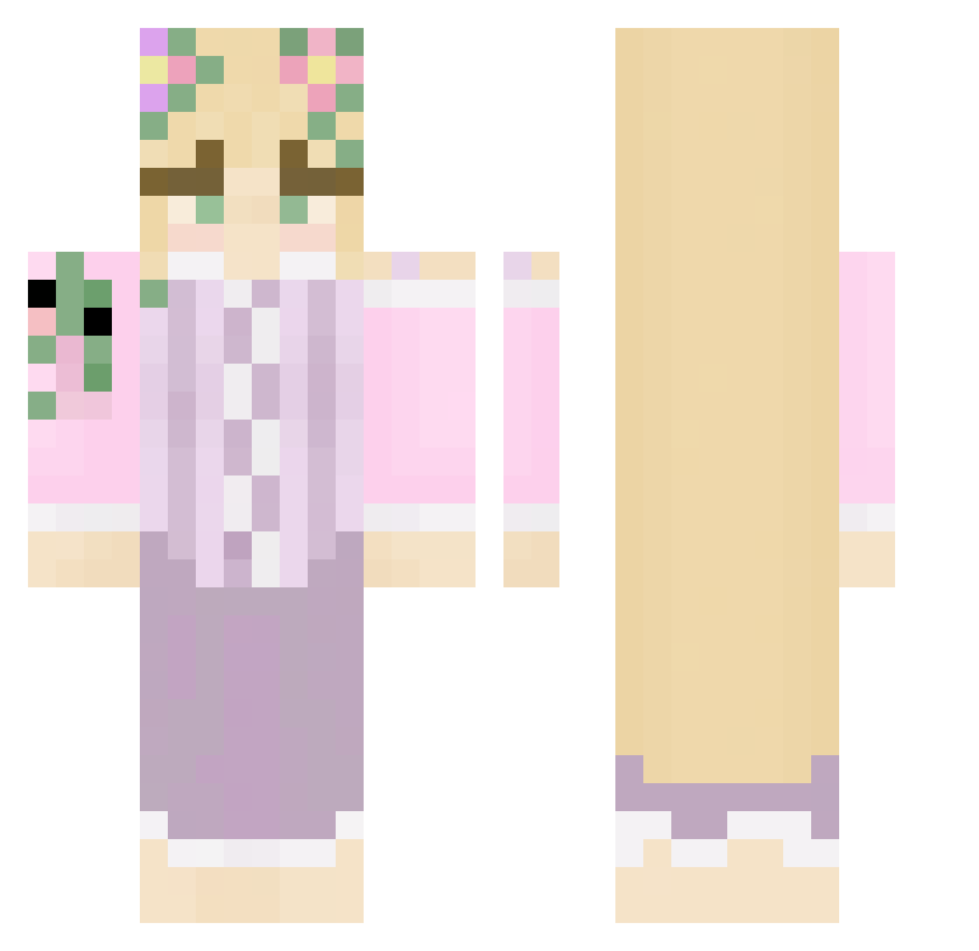 NightOwl3010 Minecraft skin, front and back view