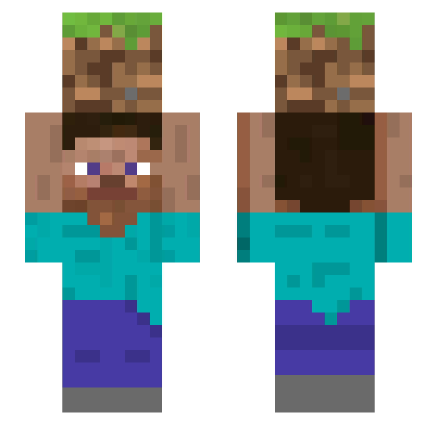 garbagee Minecraft skin, front and back view