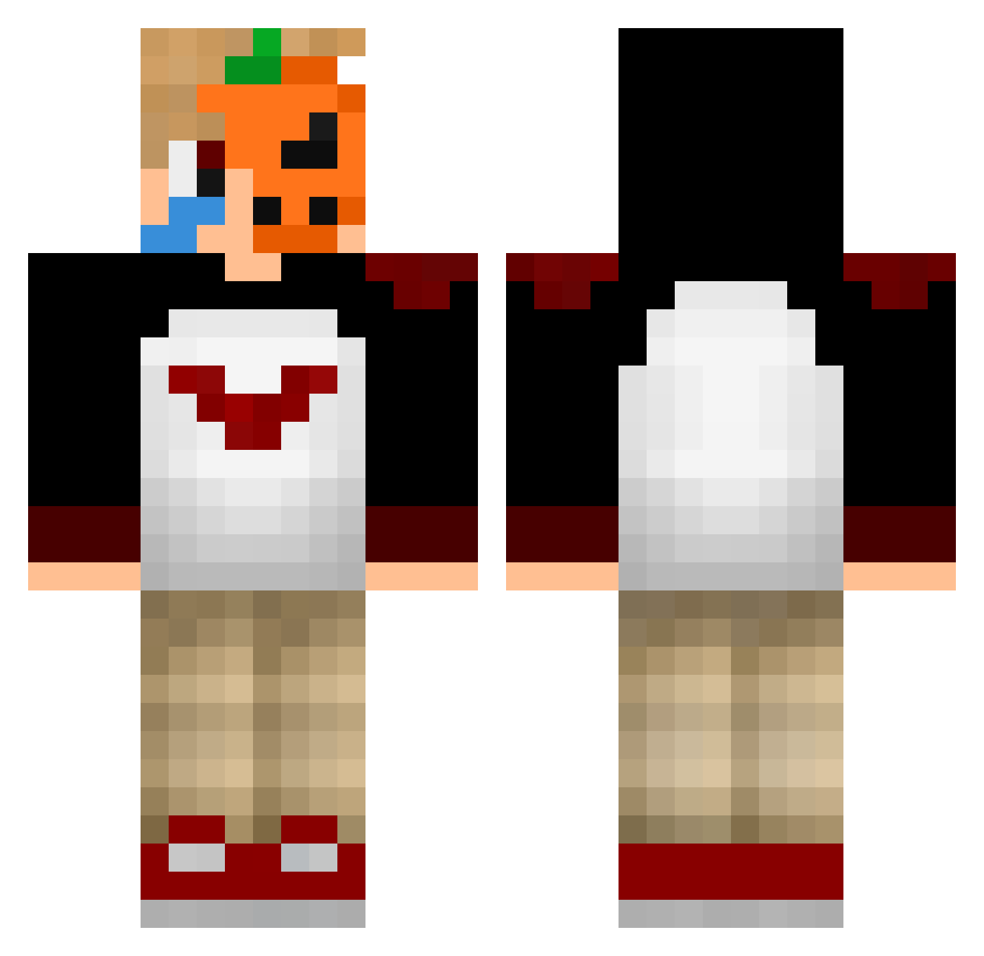 iiXMan_YT_ Minecraft skin, front and back view